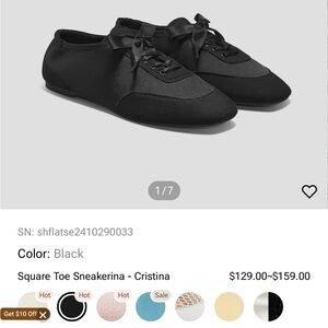 VIVAIA Black Satin Ribbon Ballet Flats sneakerina Cristina EU 41